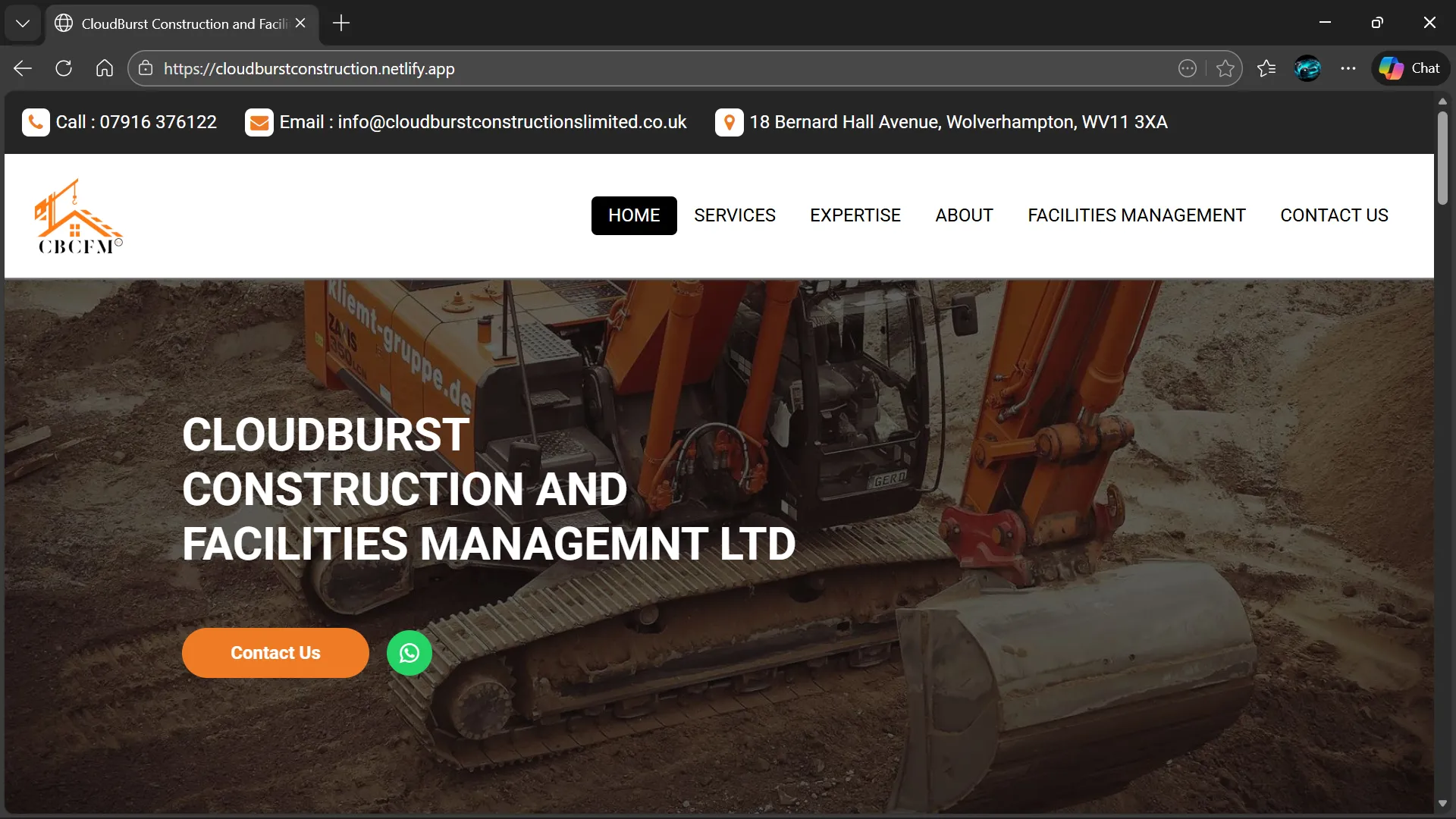 Cloudburst Construction — project preview