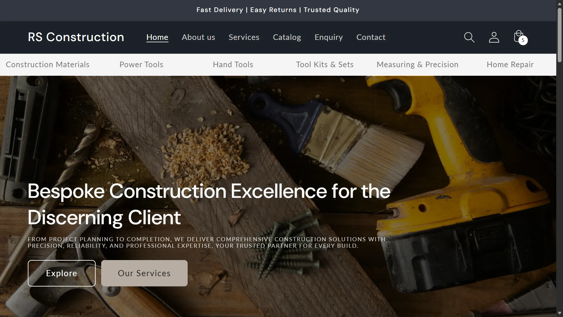 RS Construction — project preview
