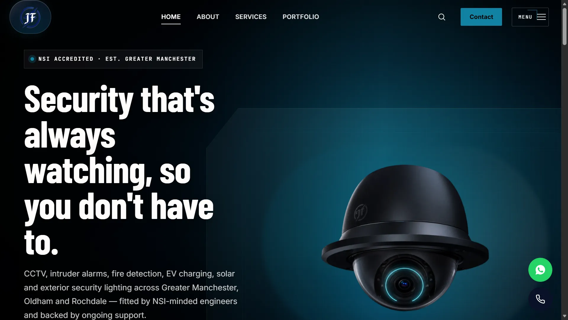 JF Electrical & Security website